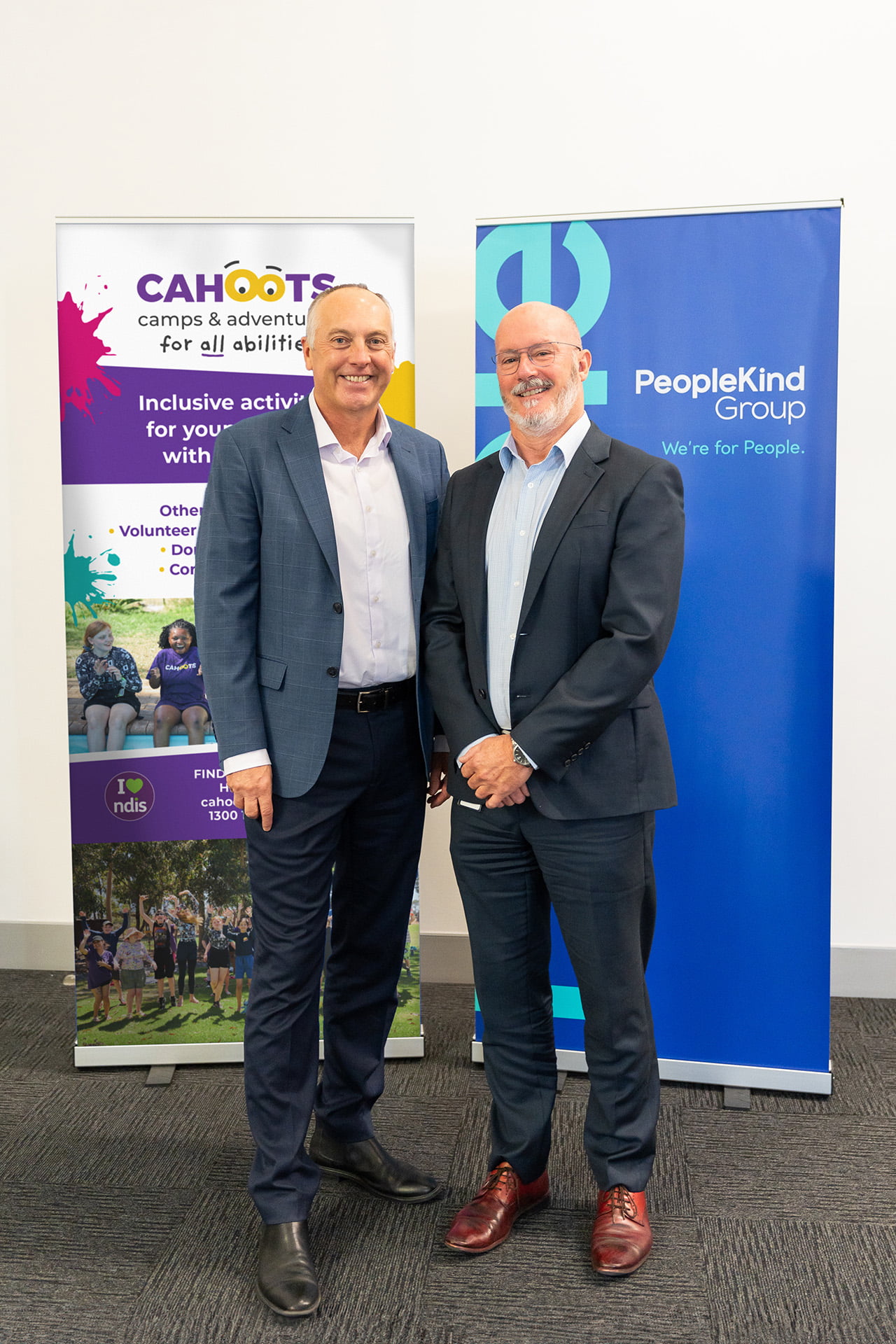 Cahoots CEO, David Armstrong and PeopleKind Group GCEO, Gordon Trewern